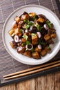 Chinese Yu Xiang Eggplant fried in soy sauce with ginger, garlic