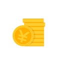 Chinese yuan coins vector icon