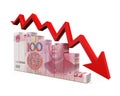Chinese Yuan and Red Arrow
