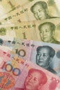 Chinese Yuan Renminbi bank notes close-up