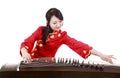 Chinese zither performer Royalty Free Stock Photo