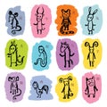 Chinese Zodiac. 12 Animal astrological sign. Royalty Free Stock Photo