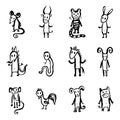 Chinese Zodiac. 12 Animal astrological sign. Royalty Free Stock Photo
