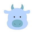 Chinese zodiac animal in flat style, bull. Vector illustration. Royalty Free Stock Photo