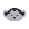 Chinese zodiac animal in flat style, monkey. Vector illustration. Royalty Free Stock Photo