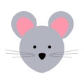 Chinese zodiac animal in flat style, rat. Vector illustration. Royalty Free Stock Photo