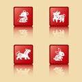 Chinese Zodiac Animal Icons Collection Royalty Free Stock Photo