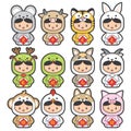 12 chinese zodiac, icon set Chinese Translation