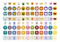 Chinese zodiac icons set. Simple and cute design. Vector illustration. Royalty Free Stock Photo