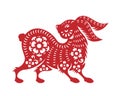 Chinese Zodiac Lunar New Year Chinese Zodiac Animals Red Papercutting Rabbit Sign Vector Design