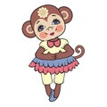 Chinese zodiac. New year monkey 2016. Winter Christmas design. Royalty Free Stock Photo