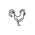 Chinese zodiac Rooster line icon