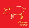 Chinese Zodiac Set Pig Vector Illustration Royalty Free Stock Photo