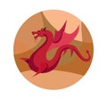 Chinese zodiac sign Dragon vector horoscope icon or symbol Royalty Free Stock Photo