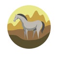 Chinese zodiac sign Horse vector horoscope icon or symbol Royalty Free Stock Photo