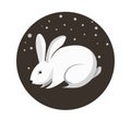 Chinese zodiac sign Rabbit vector horoscope icon or symbol Royalty Free Stock Photo