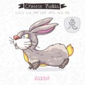 Chinese Zodiac. Sign Rabbit. Vector illustration Royalty Free Stock Photo