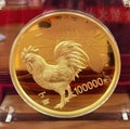 Chinese Zodiac Stunning Golden Coins China Year of the Rooster Giant Gold Coin 10 Catty RMB 100000 Yuan Precious Metals Collection