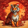 Chinese zodiac tiger - ai generated image