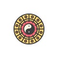 Chinese zodiac wheel filled outline icon Royalty Free Stock Photo