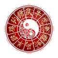 Chinese zodiac wheel Royalty Free Stock Photo