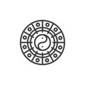 Chinese zodiac wheel line icon Royalty Free Stock Photo