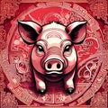 Chinese zodiac Year of the Pig - ai generated image