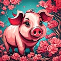 Chinese zodiac Year of the Pig - ai generated image