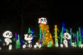 Chinise panda bears lightobject in the night