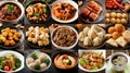 chinnese food - Collage of various typical Chinese food products generative ai