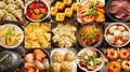 chinnese food - Collage of various typical Chinese food products generative ai