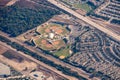 Aerial View of Baseball Fields in Chino, California Royalty Free Stock Photo