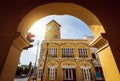 Chino-Portuguese clock tower in phuket old town, Thailand Royalty Free Stock Photo