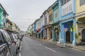 Chino-portuguese style building in Phuket Old Town. Royalty Free Stock Photo