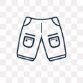 Chino Shorts vector icon isolated on transparent background, lin
