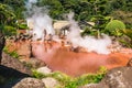 Chinoike Jigokuor Blood pond hell in Beppu, Oita, Japan. Royalty Free Stock Photo