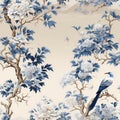 chinoiserie art tree with bird classic mural painting