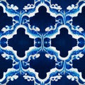 Chinoiserie chinese vase blue seamless pattern Royalty Free Stock Photo