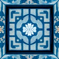 Chinoiserie chinese vase blue seamless pattern Royalty Free Stock Photo