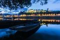 Chinon town France during the blue hour Royalty Free Stock Photo