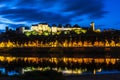 Chinon town France during the blue hour Royalty Free Stock Photo