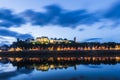 Chinon town France during the blue hour Royalty Free Stock Photo