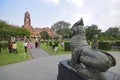 Chinthe Statue watching over the former High Court Building in Yangon Myanmar Royalty Free Stock Photo