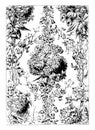 Chintz Fabric  is a cotton fabric imprinted, vintage engraving Royalty Free Stock Photo