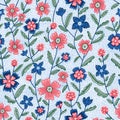 Chintz flowers vector seamless pattern Royalty Free Stock Photo