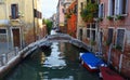 Chiodo Bridge on the Rio Di San Felice, Cannaregio district Venice. Royalty Free Stock Photo