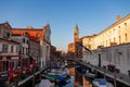 Chioggia - Church of Saint James Apostle with view of canal Vena nestled in charming town of Chioggia