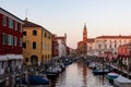 Chioggia - Church of Saint James Apostle with view of canal Vena nestled in charming town of Chioggia Royalty Free Stock Photo