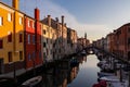 Chioggia - Church of Saint James Apostle with view of canal Vena nestled in charming town of Chioggia Royalty Free Stock Photo