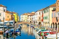 Chioggia cityscape with narrow water canal